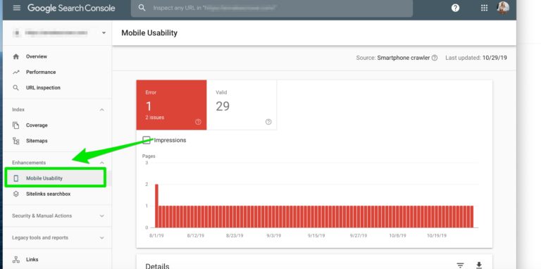 mobile usability google search console