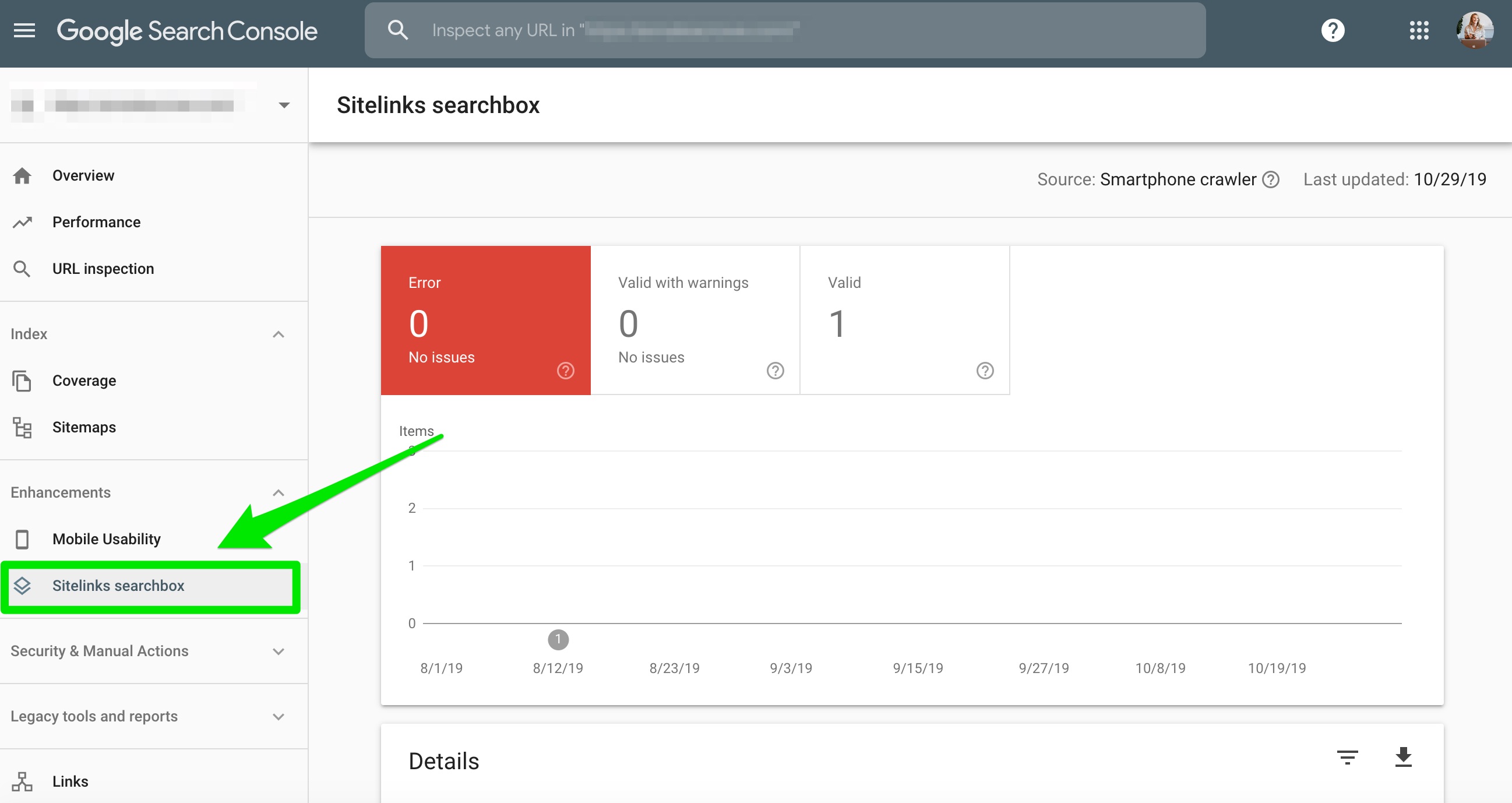 sitelinks searchbox google search console