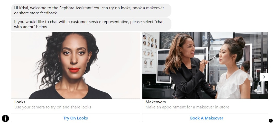 Sephora's Facebook Messenger chatbot