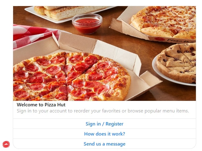 Pizza Hut FB Messenger Chatbot