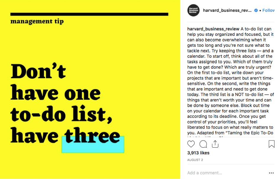 HBR Instagram Post