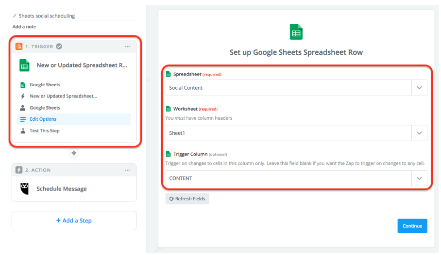 Google Sheets Spreadsheet Row Zapier