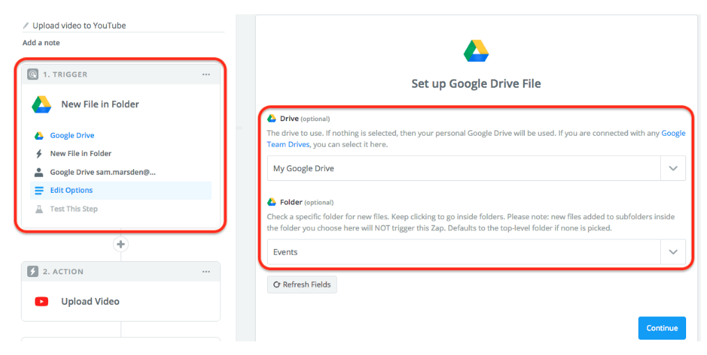 Google Drive File Zapier