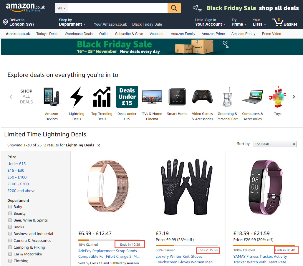 Amazon lightning deals