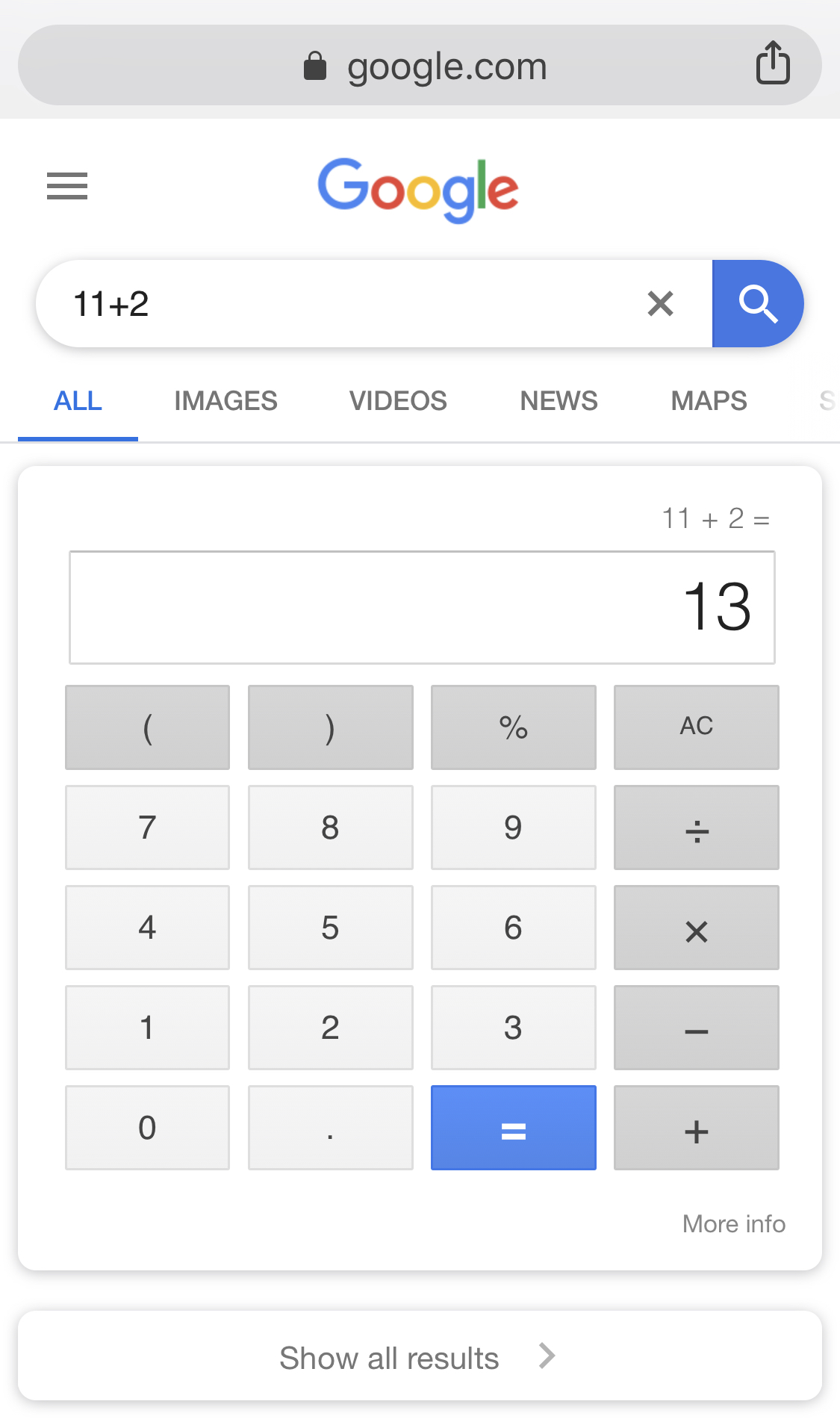 Google shows zero search results for some direct answer queries
