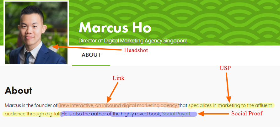 Marcus Ho - Sample SEJ Profile Bio