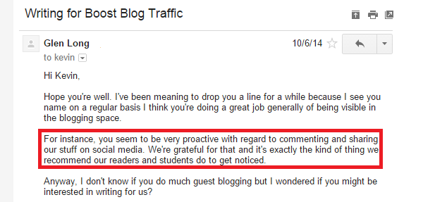 Guest blogging email