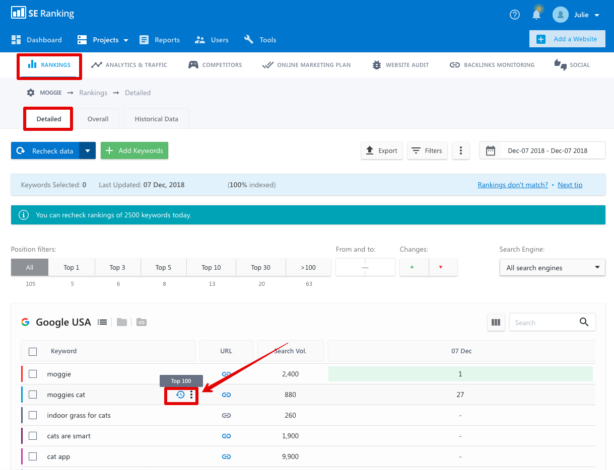 serp tracker top 100