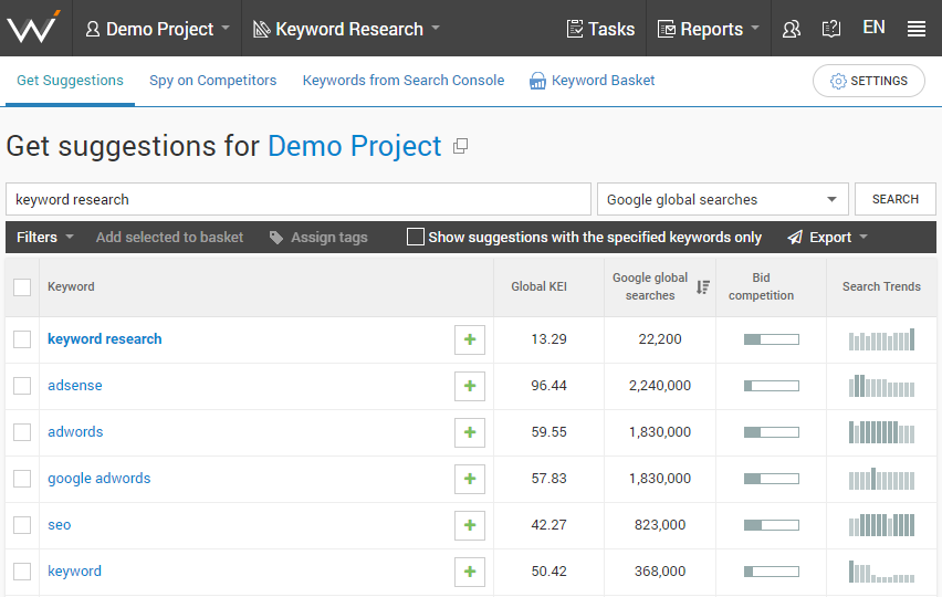 Suggestions for Demo Project