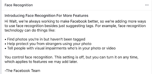 Facebook’s Facial Recognition Feature 2