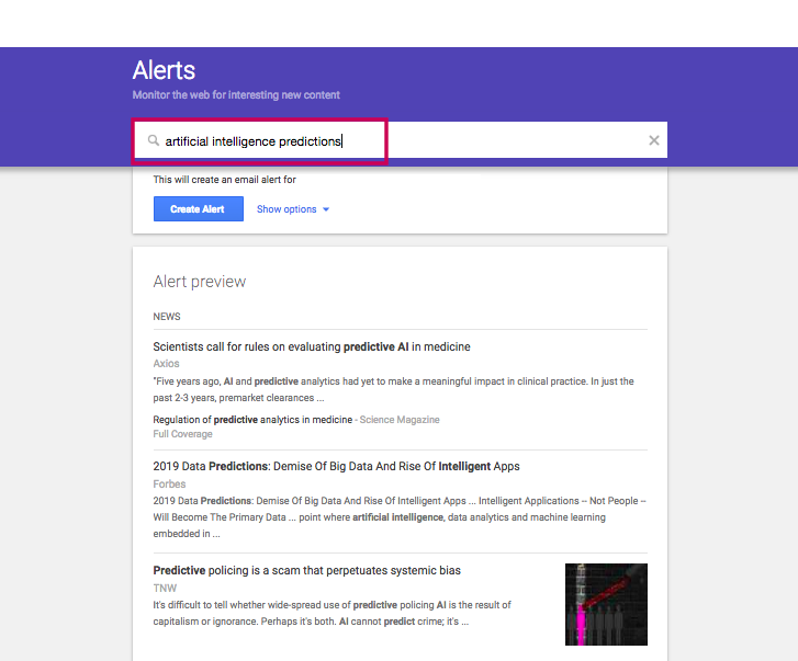 Google Alerts for Link Opportunities