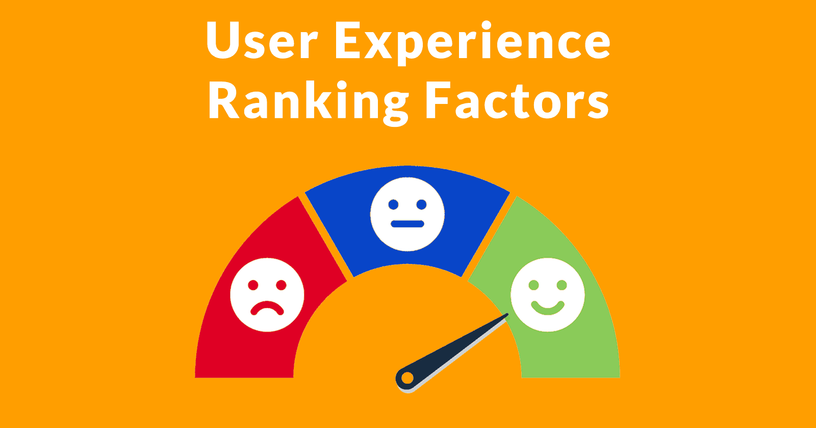 Image of a meter that rates satisfaction and the words "User Experience Ranking Factors" written above it.