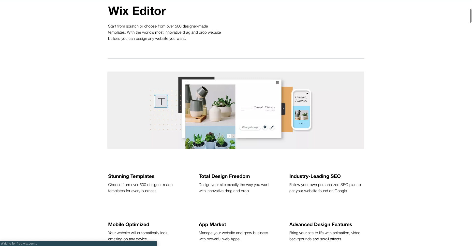 Wix Homepage