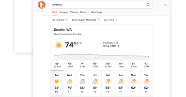 DuckDuckGo Upgrades Search Results for Weather Forecasts