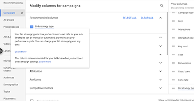 Google Ads Will Recommend Which Columns to Add to Reports