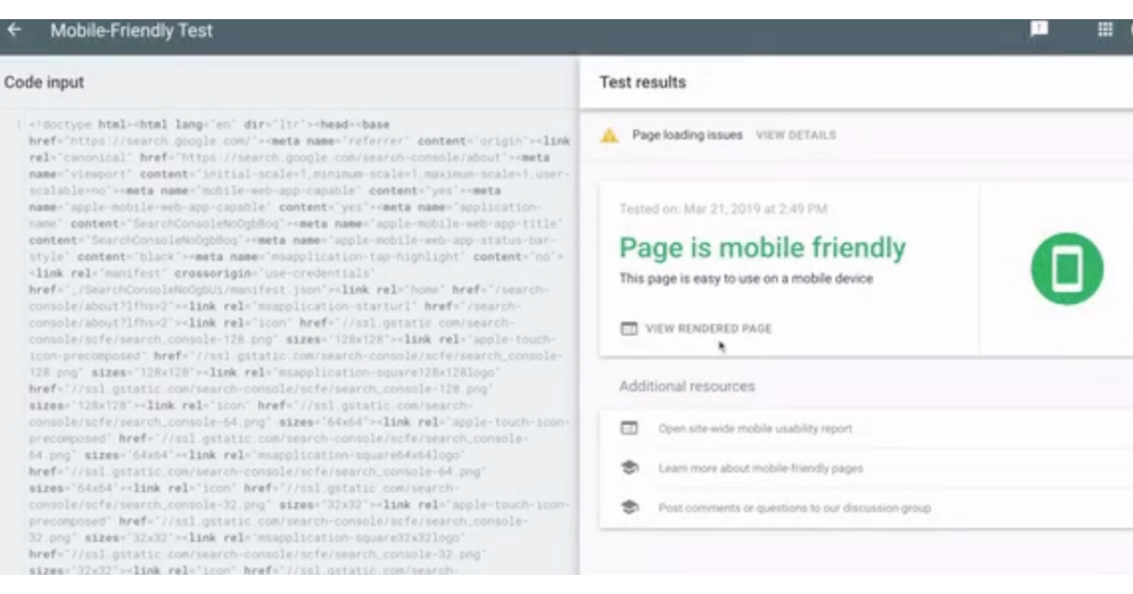 Google mobile friendly test discount