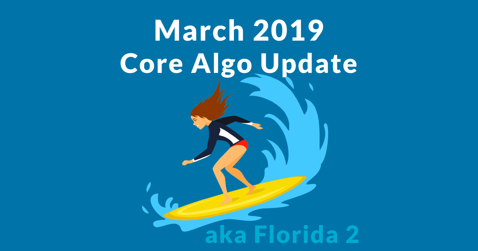 Image of a woman surfing a wave with the words Update Florida 2 Insights written above her.
