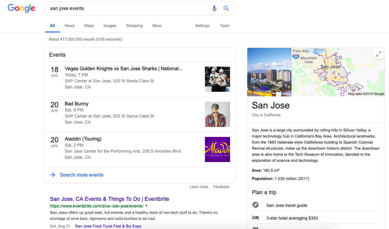 San Jose Events Search