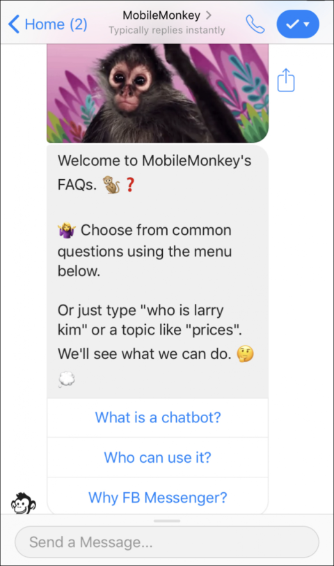 chatbot answering FAQs