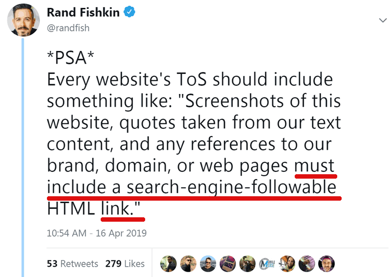 Screenshot of tweet by Rand Fishkin