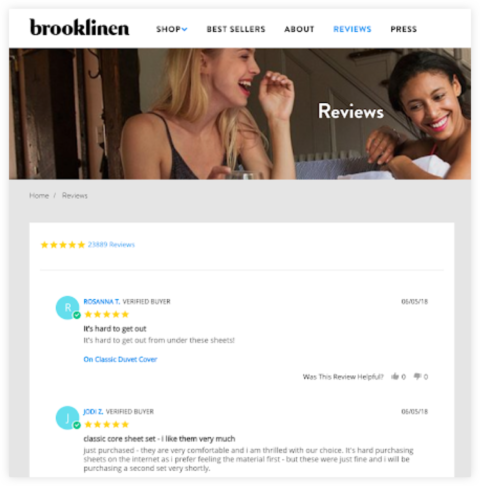 brooklinen seo page