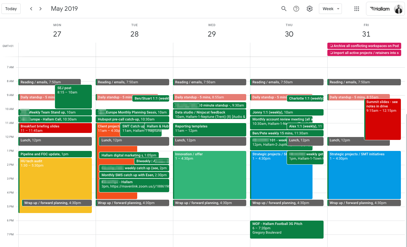 Google Calendar Tasks example