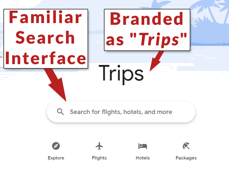 Screenshot of Google Trips when not signed into Google