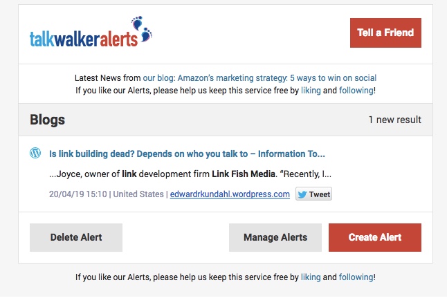 Talkwalker Alerts