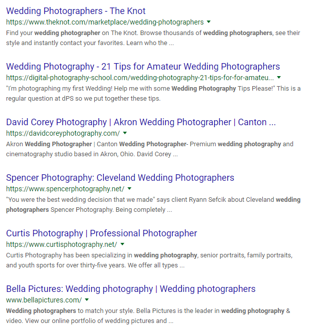 Wedding photographer screenshot