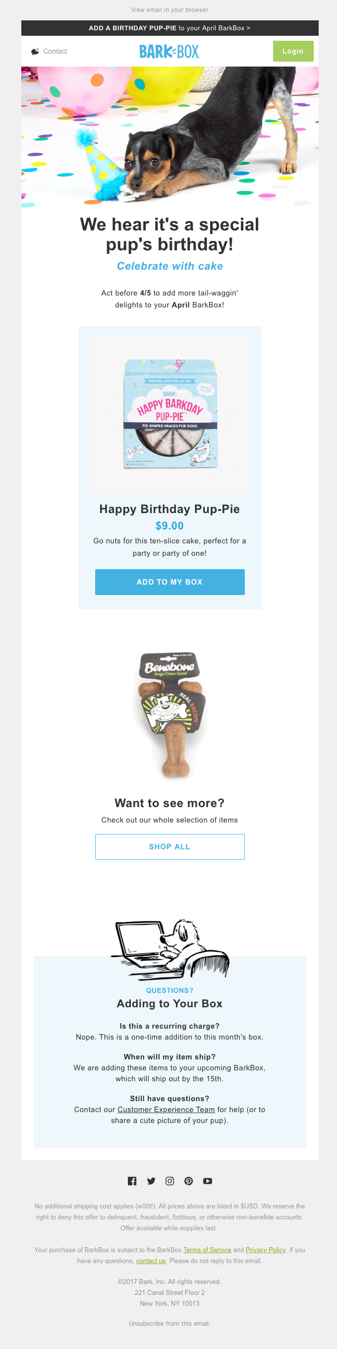 Barkbox email