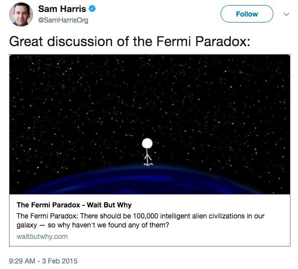 Sam Harris tweet