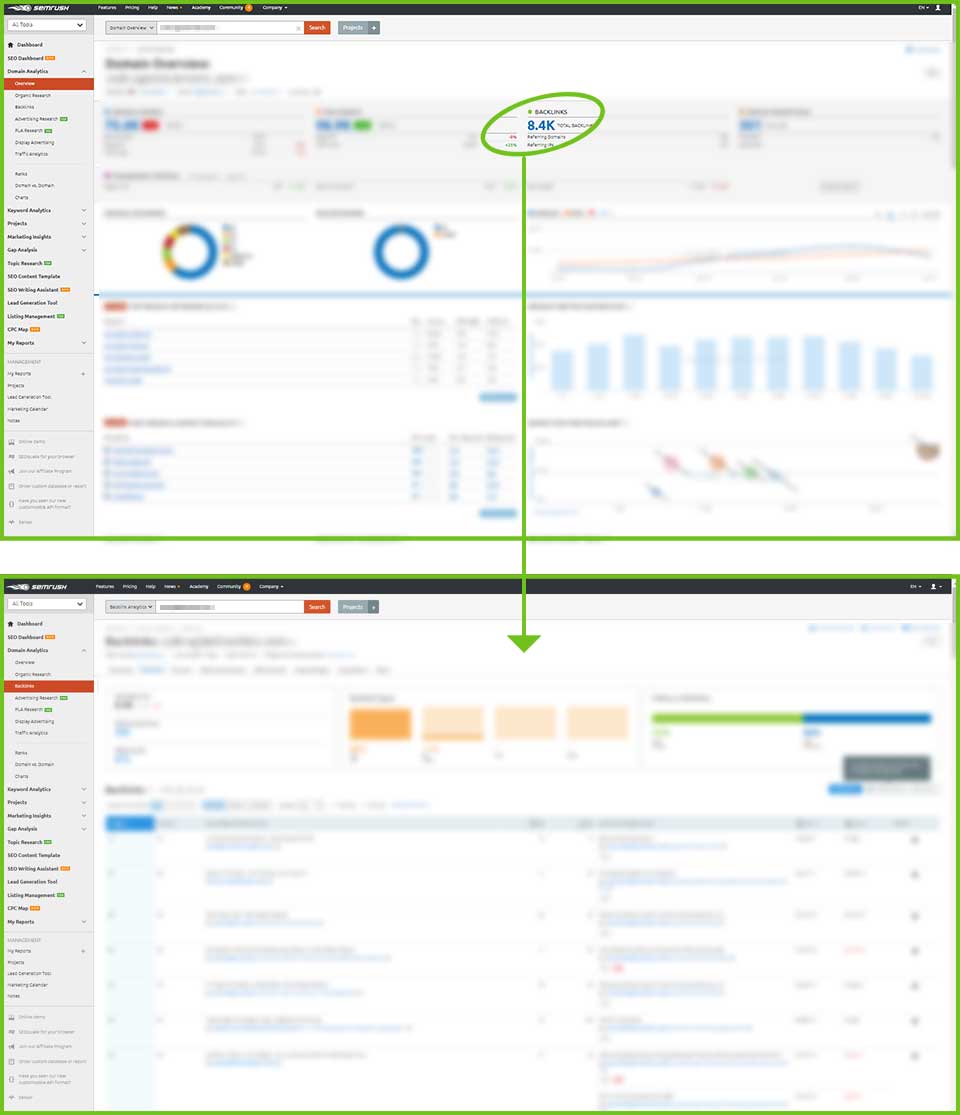 SEMrush screen shot