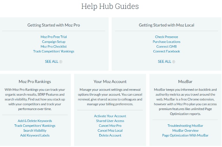 moz help hub