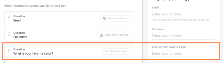 Facebook Lead Gen Forms Short Answer Question