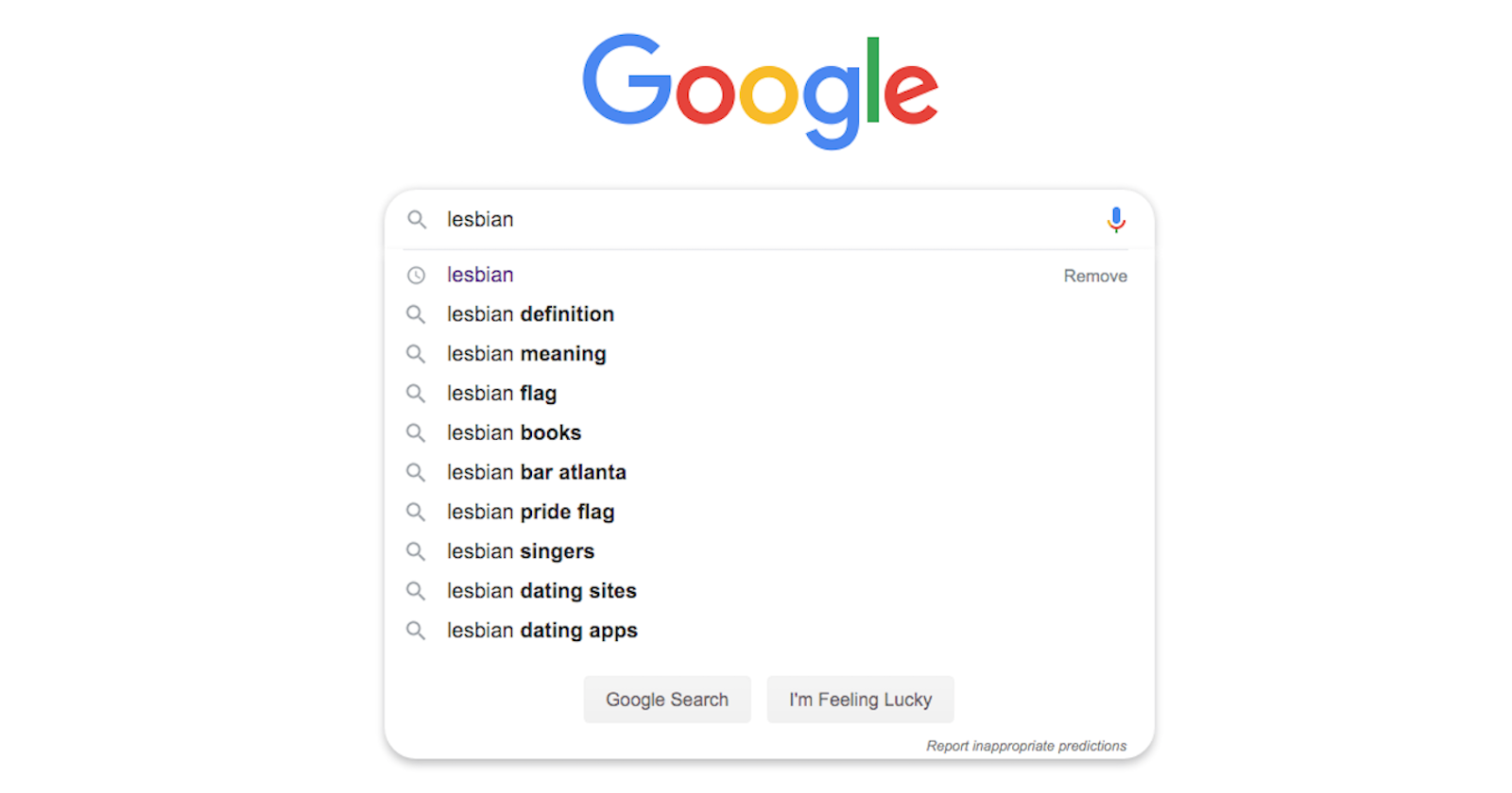 Google Lesbian Search Results