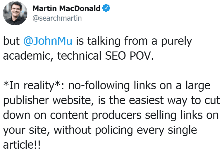 Screenshot of tweet by Martin MacDonald