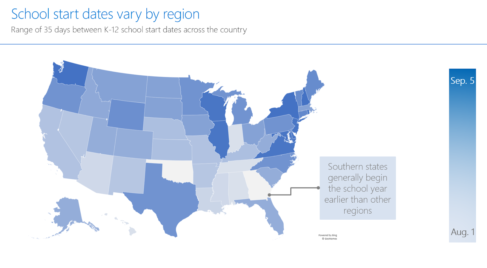 School start dates vary by region