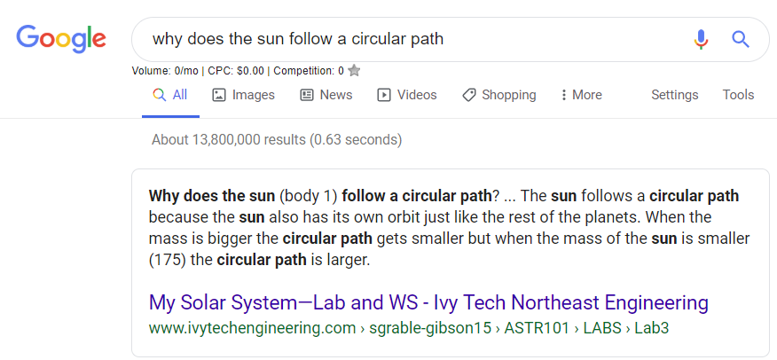 Why does the sun follow a circular path?