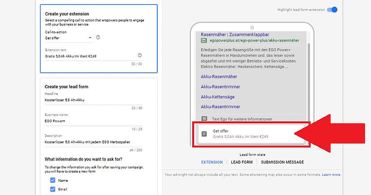 Google Ads is Testing New Lead Form Extensions
