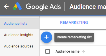 How to create an audience list - Step 2