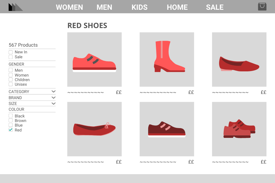 Red shoes landing page