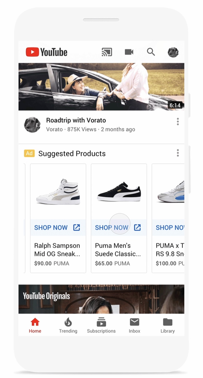 YouTube to Display Shopping Ads on the Home Feed and in Search Results