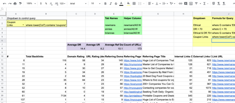 column working