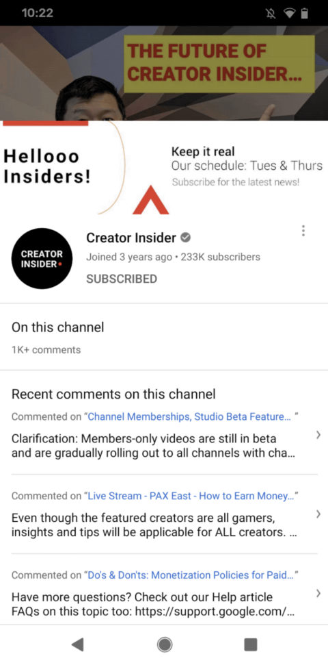 YouTube Shows Users’ Comment History in New Profile Cards