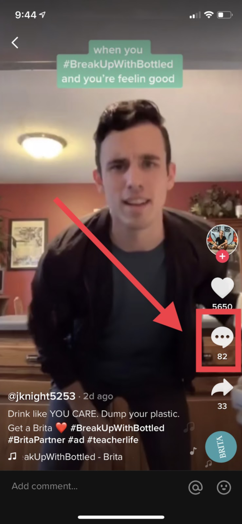 Shows where to find comments on tiktok 