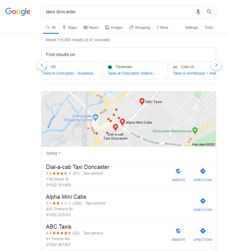 Google Displays Prominent Links to Third Party Services in Local SERPs