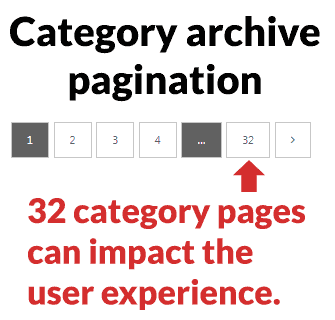 screenshot of an example of category archive pagination