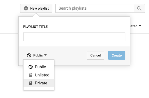 creating a private playlist