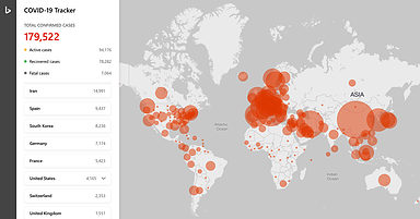 Bing Launches an Interactive COVID-19 Tracking Map