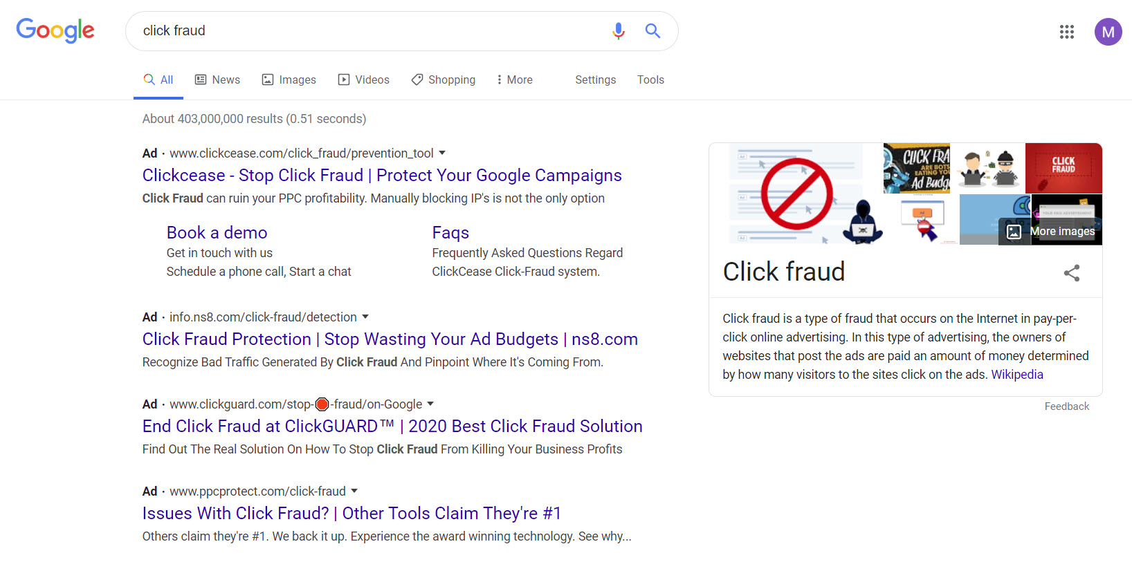 click fraud serp